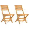 Folding Patio Chairs 2 pcs 18.5"x24.4"x35.4" Solid Wood Teak