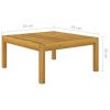 Patio Footstool with Cushion Solid Acacia Wood