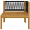 2-seater Patio Bench with Cushions Solid Acacia Wood