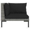 14 Piece Dark Gray Rattan Lounge Set With Cushions