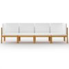 4-Seater Patio Sofa with Cushion Solid Acacia Wood