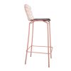 Manhattan Comfort Madeline 41.73" Barstool with Seat Cushion in Rose Pink Gold and Black