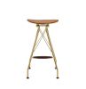 Dragea Bar Stool (Set-2); Whiskey PU & Gold YF