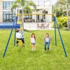 Metal Swing Set for Backyard with 2 Swing Seats and 2 Glider Seats