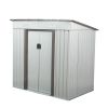 4 x 6 Ft Outdoor Storage Shed, Patio Steel Metal Shed w/Lockable Sliding Doors, Vents, House for Backyard Garden Patio Lawn