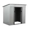 4 x 6 Ft Outdoor Storage Shed, Patio Steel Metal Shed w/Lockable Sliding Doors, Vents, House for Backyard Garden Patio Lawn