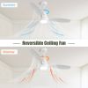 52 Inch Integrated LED 3 Wood Fan Blade Ceiling Fan with Light Kit and 6 Speed Remote Control