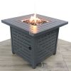 25" H Steel Outdoor Fire Pit Table with Lid