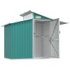 Garden Shed Green 106.3"x51.2"x82.1" Galvanized Steel