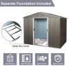 8ft x 6ft Outdoor Metal Storage Shed with Floor Base,Gray(SKU: W540S00012)