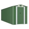 Garden Shed Green 75.6"x238.6"x87.8" Galvanized Steel