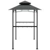 BBQ Gazebo with Side Shelves Anthracite 94.5"x59.1"x95.7" Steel