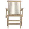 Folding Patio Chairs 2 pcs Gray 22"x24"x35" Solid Wood Teak