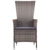 7 Piece Patio Dining Set Poly Rattan Gray