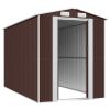 Garden Shed Dark Brown 75.6"x140.6"x87.8" Galvanized Steel