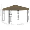 Gazebo 118.1"x118.1" Taupe Fabric