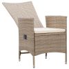 3 Piece Patio Dining Set Beige