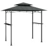 BBQ Gazebo with Side Shelves Anthracite 94.5"x59.1"x95.7" Steel