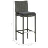 9 Piece Patio Bar Set with Cushions Poly Rattan Gray