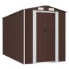 Garden Shed Dark Brown 75.6"x140.6"x87.8" Galvanized Steel