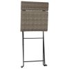 Folding Bistro Chairs 8 pcs Gray Poly Rattan and Steel