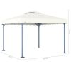 Gazebo 118.1"x118.1" Cream Aluminum