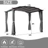 Patio Pergola 9 x 11ft Arched Gazebo with Waterproof Sun Shade Shelter Awning Steel Frame Grape Gazebo for Garden Backyard -Grey