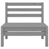 6 Piece Patio Lounge Set Gray Solid Pinewood