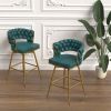 Bar Chair Suede Woven Bar Stool Set of 4,Golden legs Barstools No Adjustable Kitchen Island Chairs