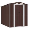 Garden Shed Dark Brown 75.6"x107.9"x87.8" Galvanized Steel