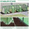 10' x 3' x 2.5' Mini Greenhouse, Portable Tunnel Green House with Roll-Up Zippered Doors, UV Waterproof Cover, Steel Frame, Green