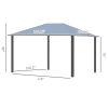 10' x 12' Hardtop Gazebo Canopy with Polycarbonate Roof, Top Vent and Aluminum Frame, Permanent Pavilion Outdoor Gazebo with Netting, for Patio