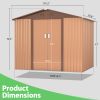 Outdoor Storage Shed with Doors and Vents, Coffee