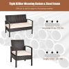 4 Pieces Patio Furniture Sets Rattan Chair Wicker Set Outdoor Bistro