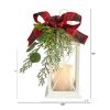 Nearly Natural 12" Holiday Lantern with Berries, Pine Artificial Christmas Arrangement, Green