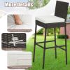 Set of 2/4 Patio Wicker Barstools with Seat Cushion and Footrest