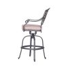 Patio Outdoor Aluminum Swivel Bar Stool with Cushion, Set of 2, Spectrum Sand