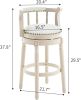 Bar Stools Seat Height 29.5'' Leather Wooden Bar Stools(WHITE 1pc)