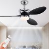 52'' ABS Blades Ceiling Fan with Lights and DC Remote, DC Motor Modern Ceiling Fan with 3 ABS Fan Blades & 2 Down Rods