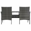 2-Seater Garden Sofa with Tea Table Poly Rattan Anthracite