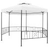 Garden Gazebo 127.2"x108.3"x104.3" White 0.6 oz/ftÂ²