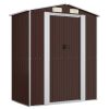 Garden Shed Dark Brown 75.6"x42.5"x87.8" Galvanized Steel