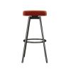 Modern Glam Upholstered Faux Velvet Bar Stool â€“ Rust