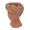 D6x9" Visage Head Bust Planter, Brown