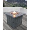 LSI 25" H Steel Outdoor Fire Pit Table with Lid ( Grey )