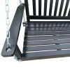 Front Porch Swing with Armrests, Wood Bench Swing with Hanging Chains,for Outdoor Patio ,Garden Yard, porch, backyard, or sunroom,Easy to Assemble,bla