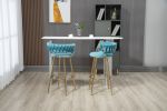 COOLMORE Vintage Bar Stools with Back and Footrest Counter Height Bar Chairs 2PC/SET