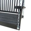 Front Porch Swing with Armrests, Wood Bench Swing with Hanging Chains,for Outdoor Patio ,Garden Yard, porch, backyard, or sunroom,Easy to Assemble,bla