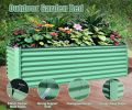 8x4x2 ft Galvanized Raised Garden Bed, Outdoor Planter Garden Boxes Large Metal Planter Box for Gardening Vegetables Fruits Flowers,Green