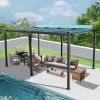 11 X 16 FT Outdoor Living Outdoor Retractable Pergola with Weather-Resistant Canopy Aluminum Garden Pergola Patio Grill Gazebo for Courtyard -Lake Blu